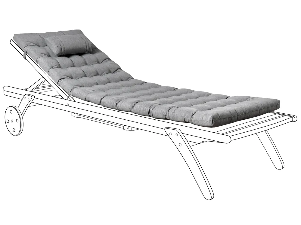 Aurinkotuolin pehmuste CESANA PREMIUM 192 x 56 cm Meleerattu harmaa_1002383