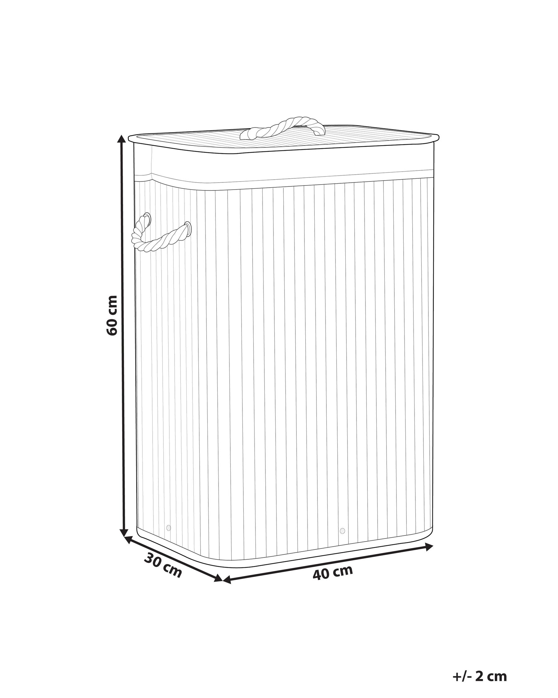 Laundry Basket KOMARI Bamboo White 72 L_849075