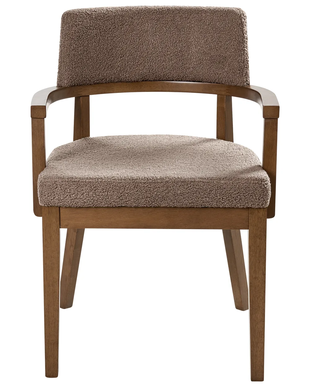 Set of 2 Dining Chairs DALBO Boucle Brown/ Taupe_1016044