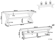 Garden Dining Set with Benches 6 Seater OLBIA Concrete Grey_807310