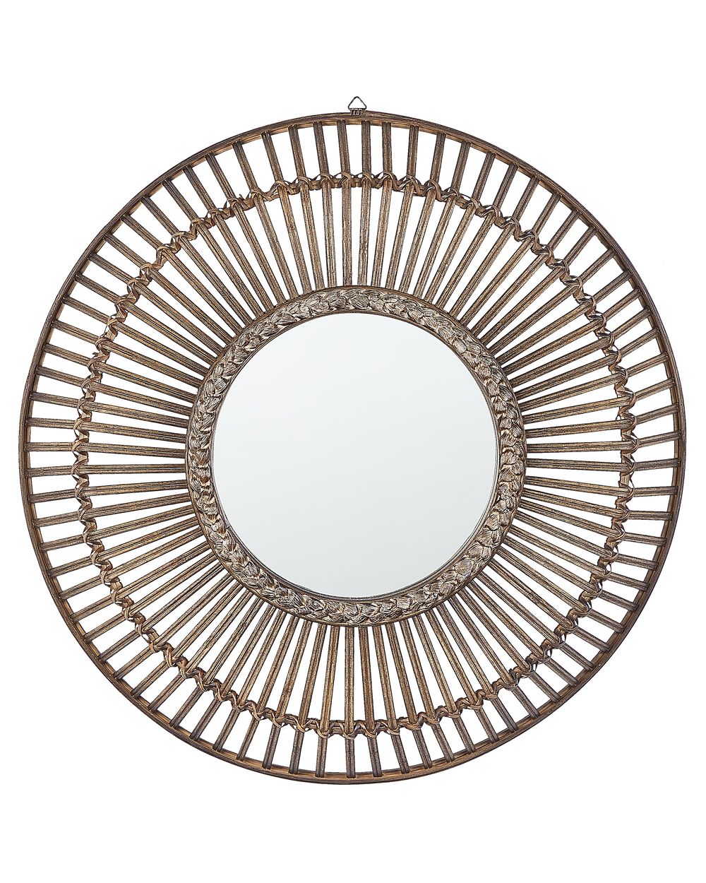 Väggspegel BLASITO 66 cm 66 cm Bambu Brun