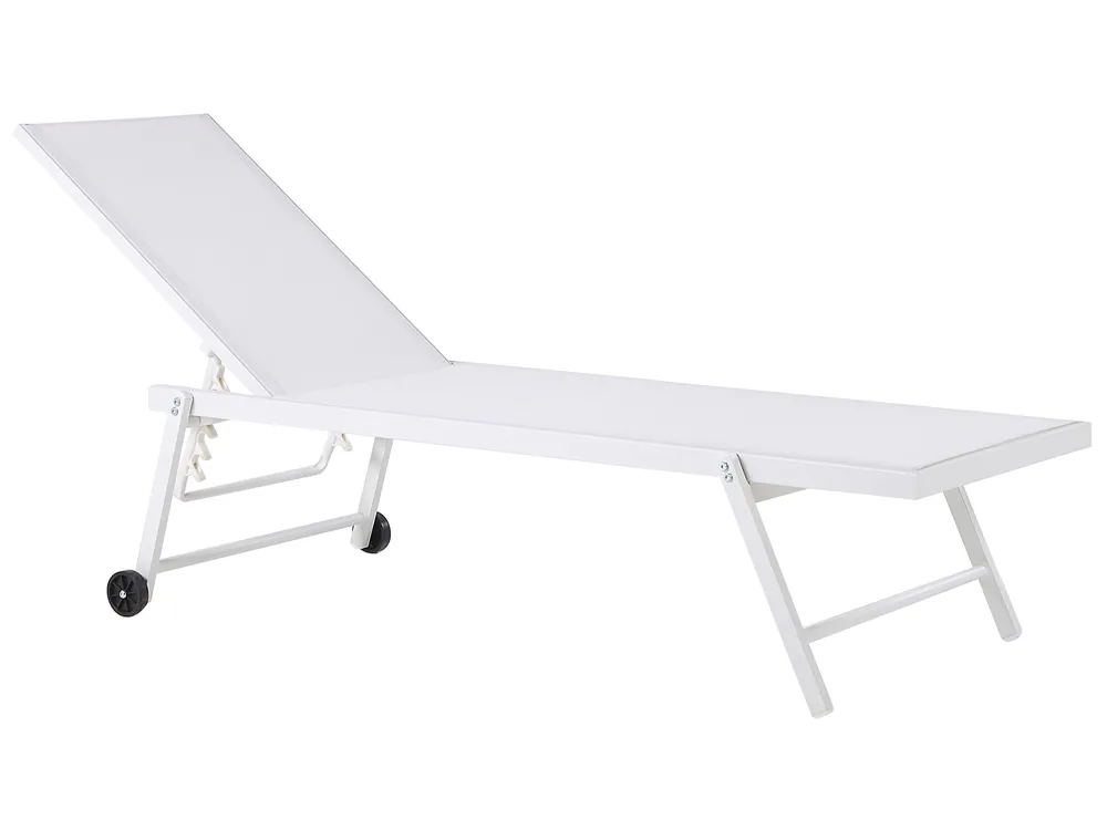 Sun Lounger PORTOFINO Reclining Metal White