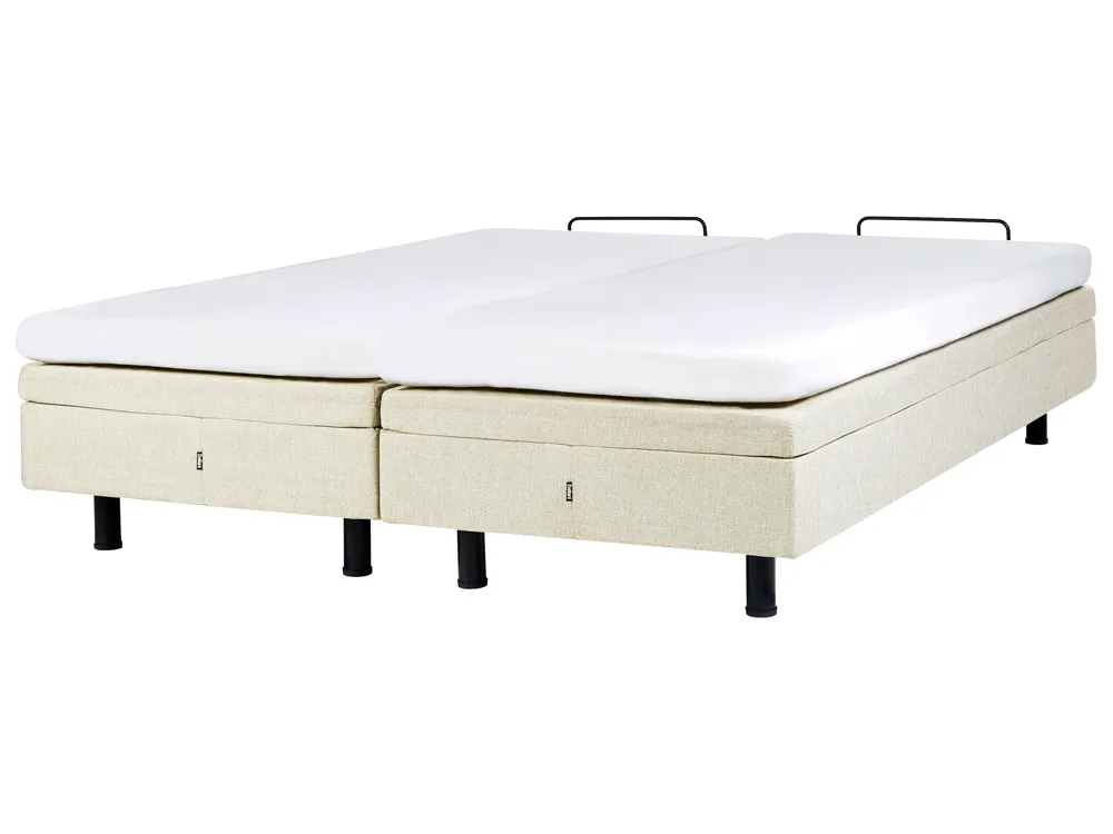 Adjustable Bed without Headboard Fabric DUKE II 180 x 200 cm (EU Super King) Beige_988287