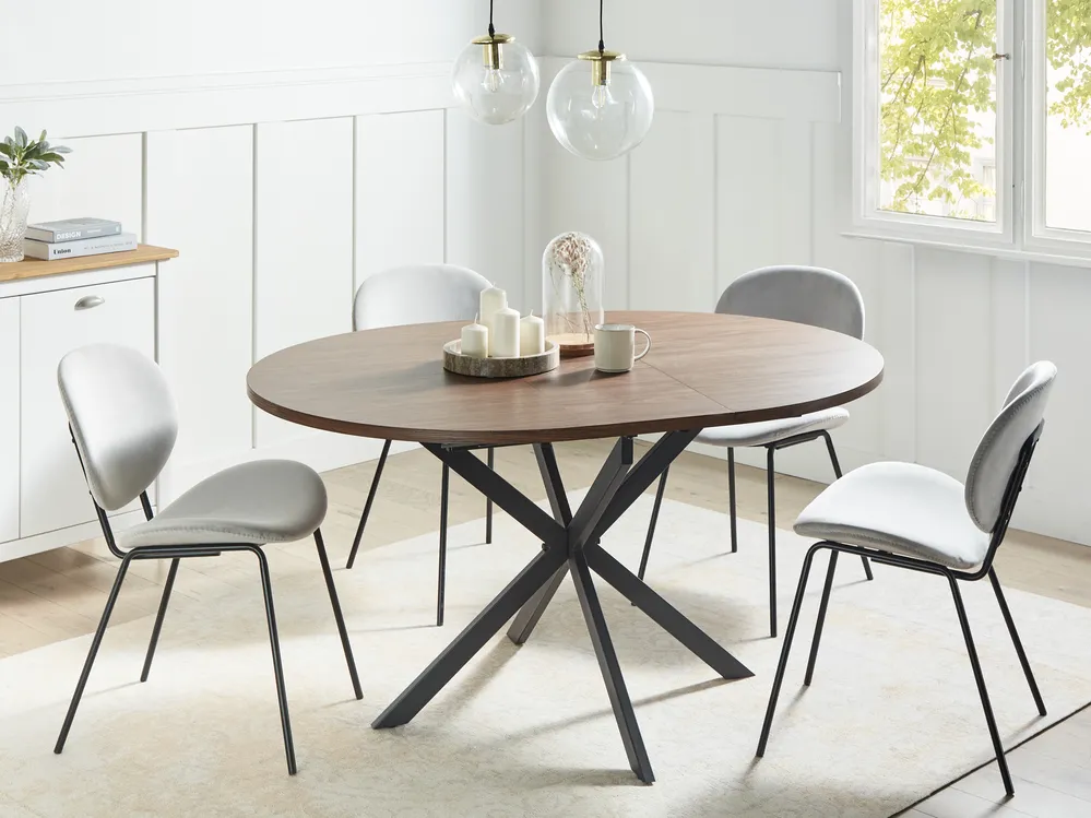 Extending Dining Table FRIONA Dark Brown 110/140 cm 110 cm_961985