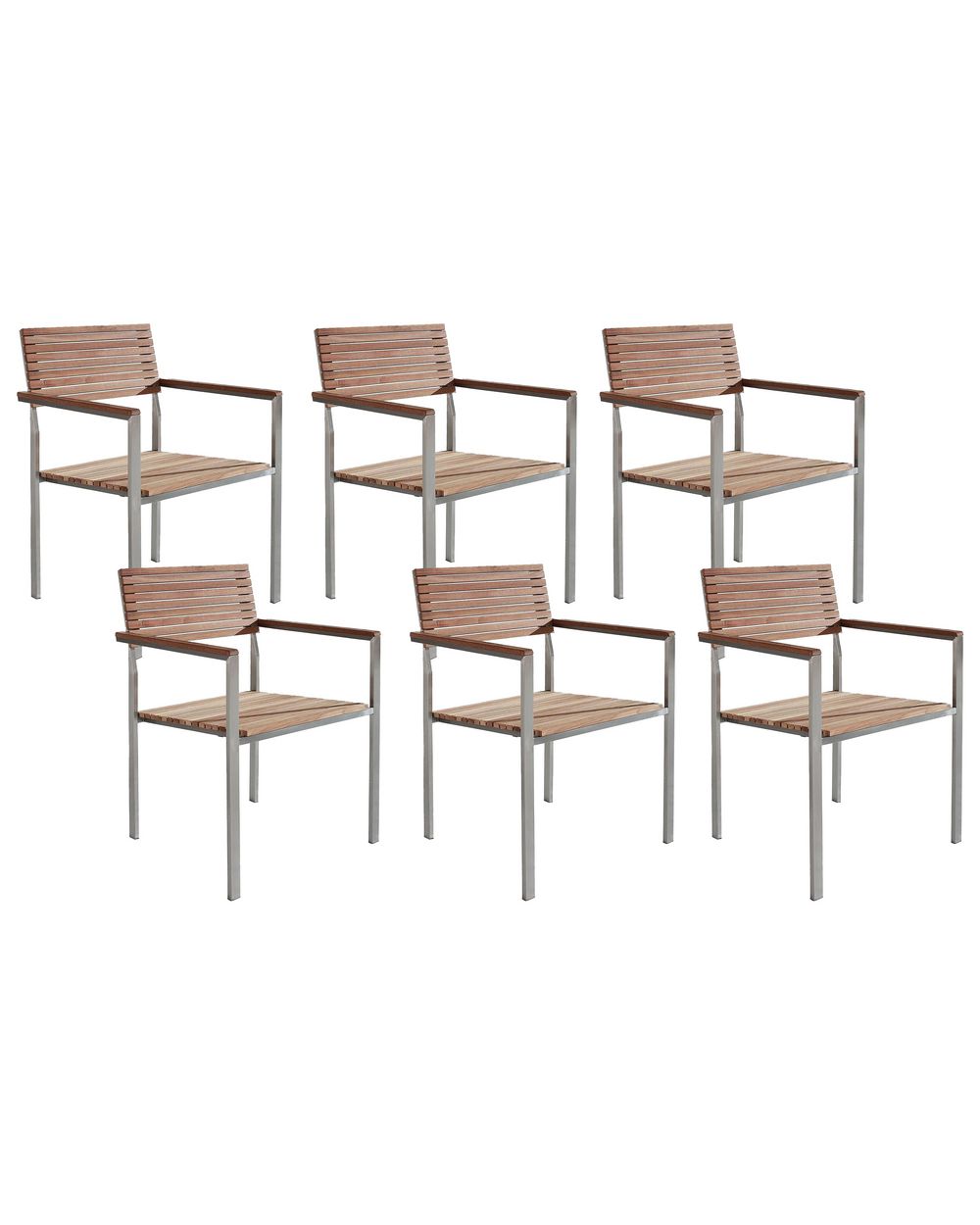 Set of 6 Garden Chairs VIAREGGIO Teak Wood Brown