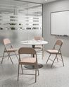 Set of 4 Folding Chairs SPARKS Metal Beige