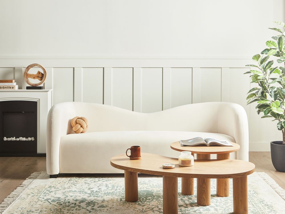 Sofa 3 Seater VELTADA Velvet Off-White