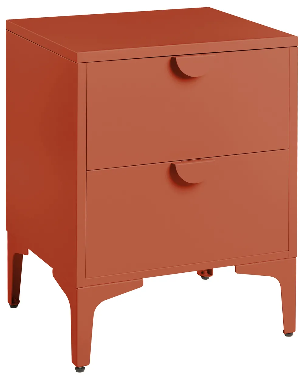 2 Drawer Bedside Table ARDURA Metal Golden Brown