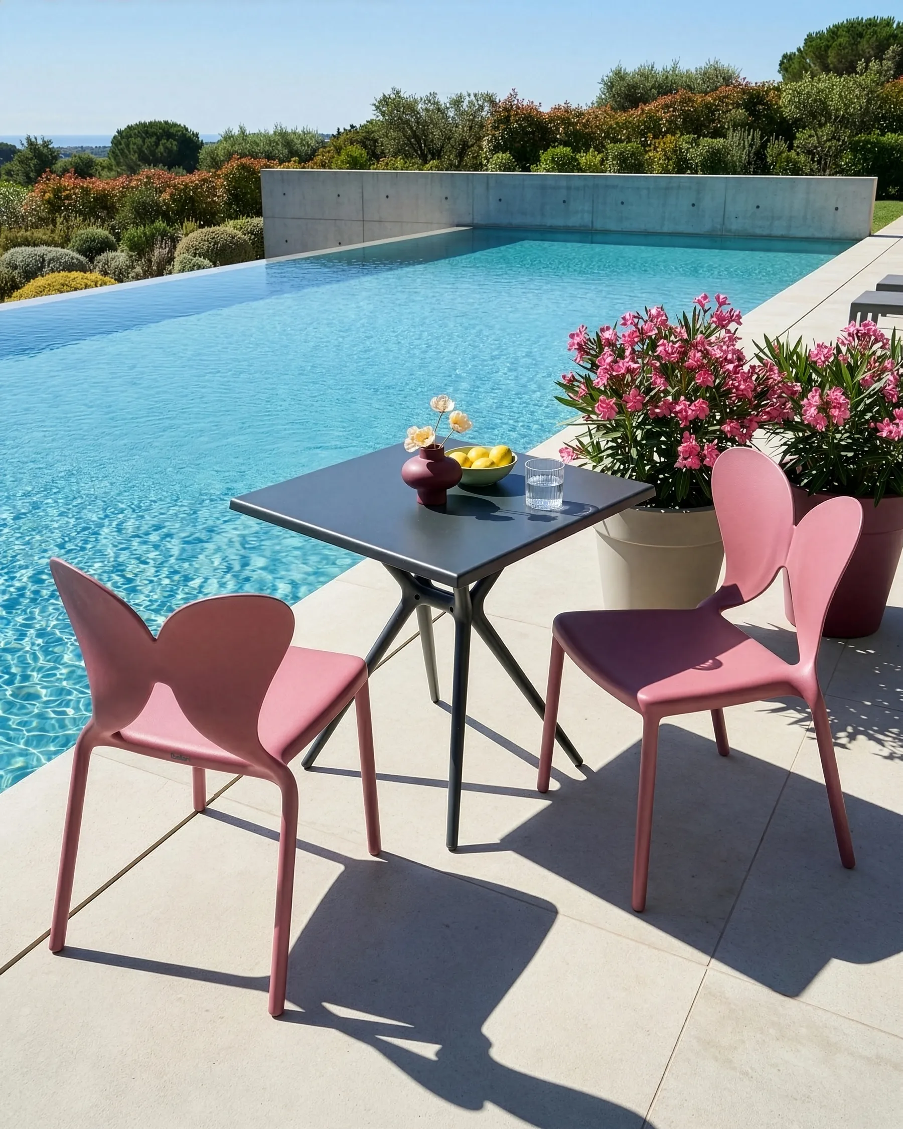 Set med 2 trädgårdsstolar LARISSA Stapelbar Rosa_1043605