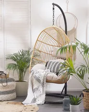 Hanging Chair with Stand CASOLI PE Rattan Natural_763740