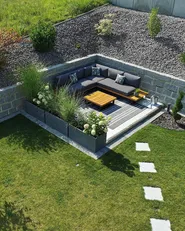 Garden Corner Sofa with Table 5 Seater MYKONOS Certified Acacia Wood Dark Grey Right Hand_862709