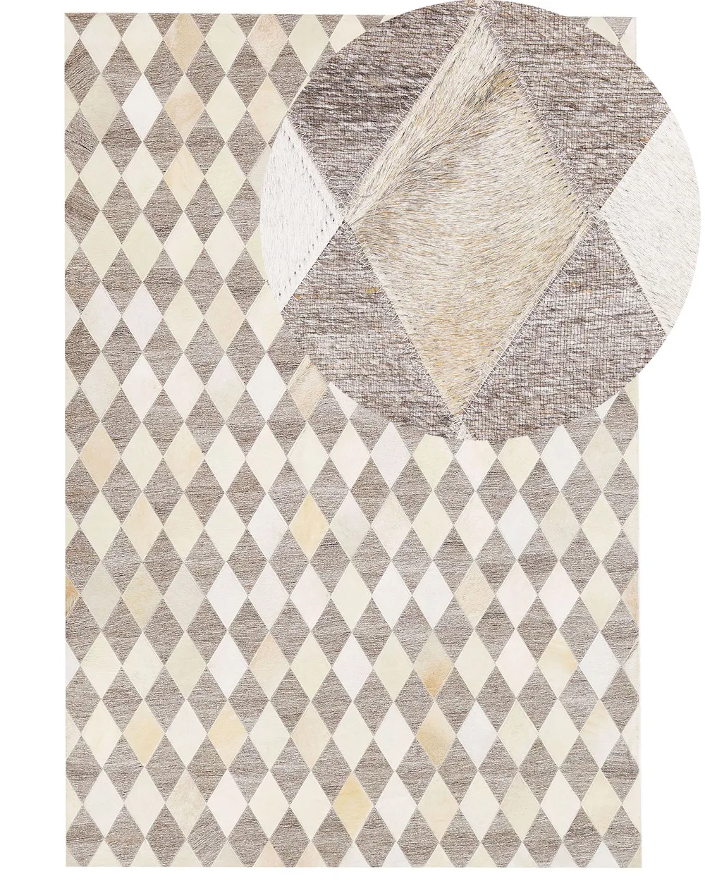 Rug SESLICE Beige 140 x 200 cm Leather