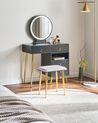 Dressing Table with Mirror and Stool YVES LED Black