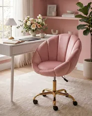 Desk Chair ANNABELLE Velvet Pink_1083776