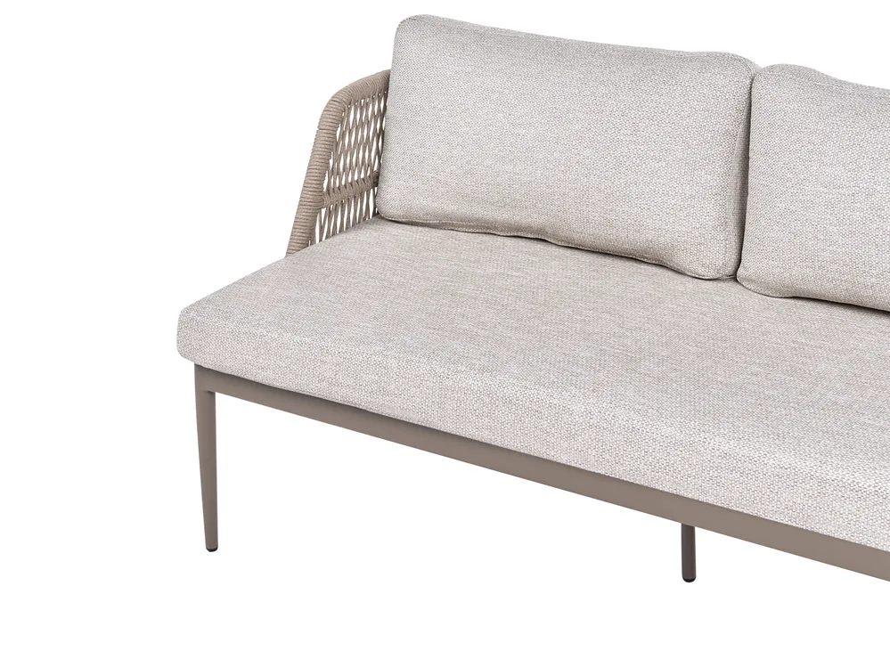 Ulkokulmasohva ja pöytä 3-istuttava LEFFE Metalli Beige Vasen_1045288