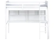 High Sleeper Bed with Desk Pine Wood FOUCAMONT 90 x 200 cm (EU Single) White_964277