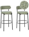 Set of 2 Bar Chairs ALLISON Boucle Light Green