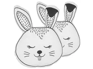 Set of 2 Decorative Cushions KANPUR Cotton 53 x 43 cm White Hare_801036