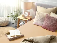 Fitted Sheet JANBU 140 x 200 cm Cotton Beige_1078789