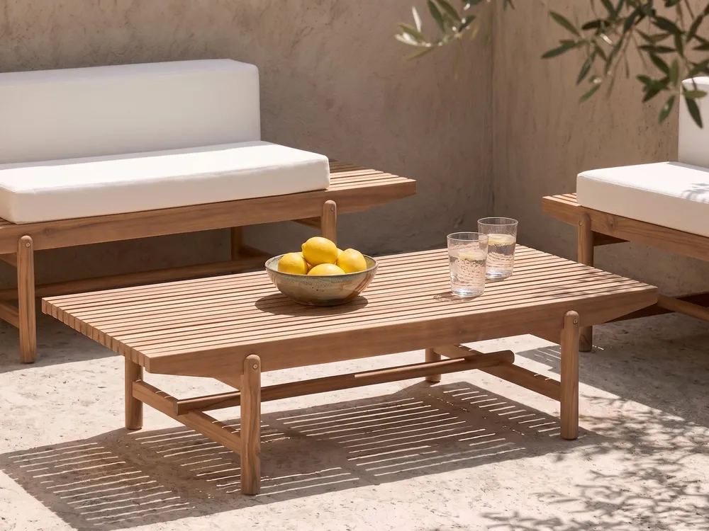 Garden Coffee Table GIAVENO 145 cm 79 cm Acacia Wood Brown