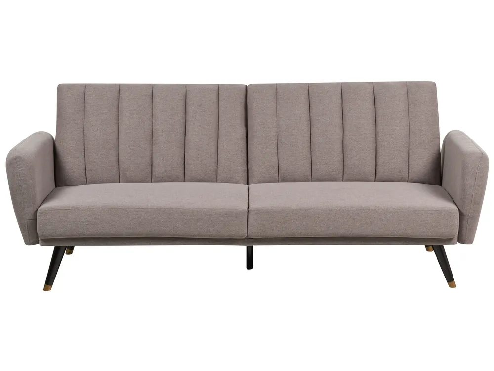 Sofa Bed 3 Seater VIMMERBY Fabric Light Brown