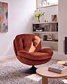 Swivel Armchair NOLVIK Velvet Golden Brown