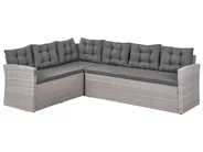Garden Corner Sofa 8 Seater VITERBO PE Rattan Grey_988441