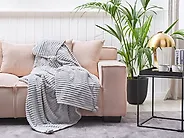Blanket KAWERI 150 x 200 cm Light Grey_1178247