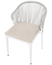 Sett med 2 hagestoler med puter PARANEA Metall Off white_1179677