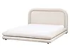 Bed Faux Linen LAVARDENS 160 x 200 cm (EU King Size) Light Beige
