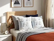 Set of 2 Decorative Cushions LEEA 45 x 45 cm Cotton Light Blue_1182834