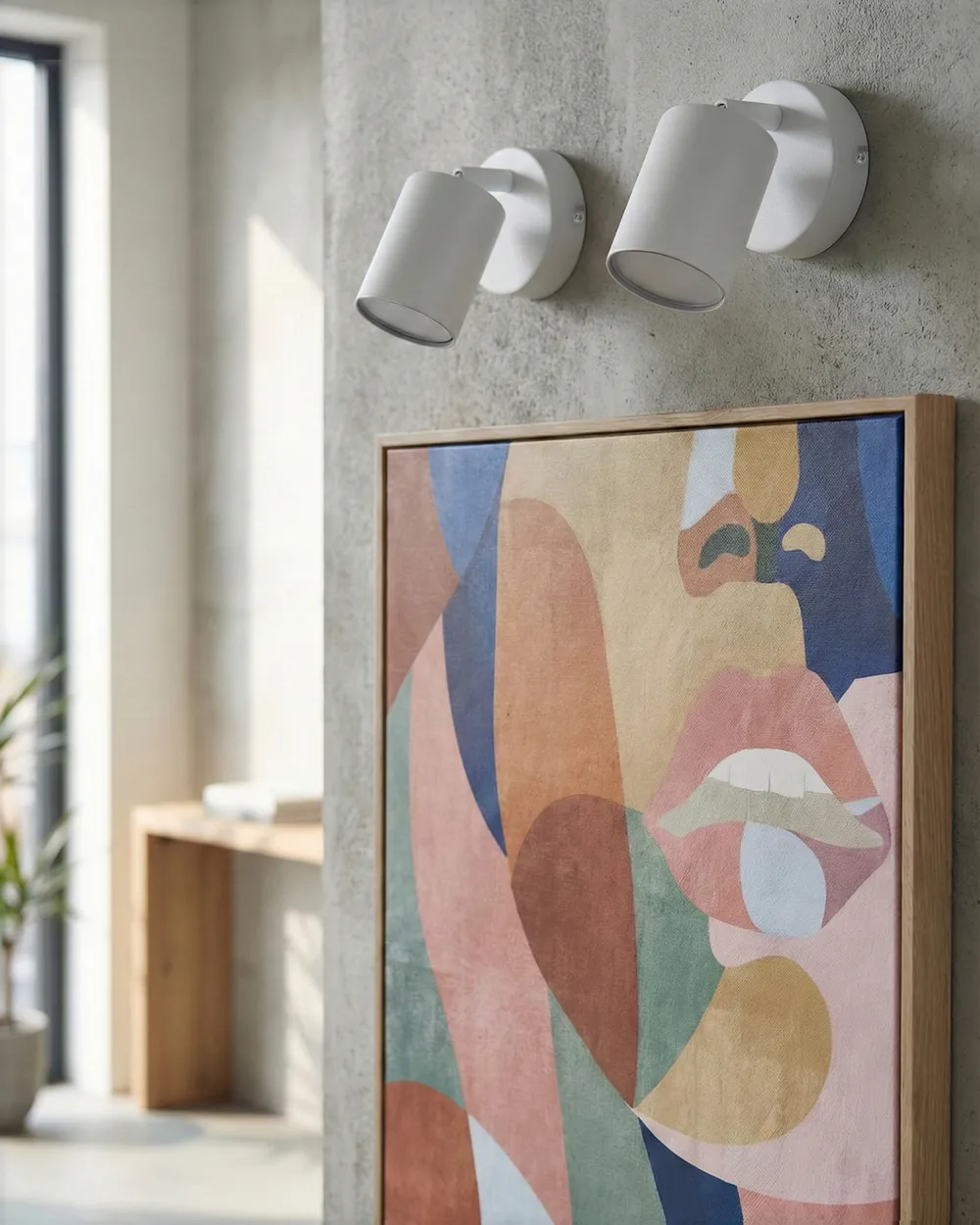 Set of 2 Wall Lamps NYANDO Metal White_1028972