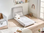 Single Sofa Bed DELLEN Fabric Off-White_1031454