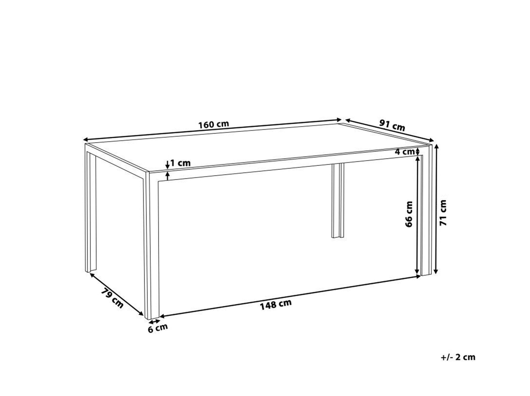 Garden Dining Table CATANIA 160 cm 91 cm Glass Black_799600