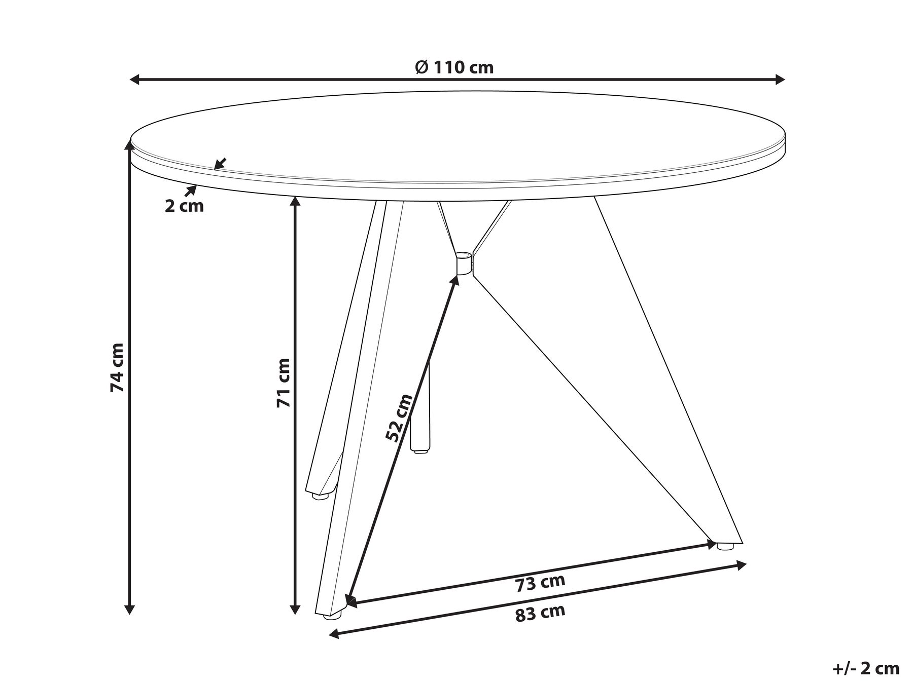 Trädgårdsmatbord OLMETTO 83 cm 110 cm Glas Svart_842922