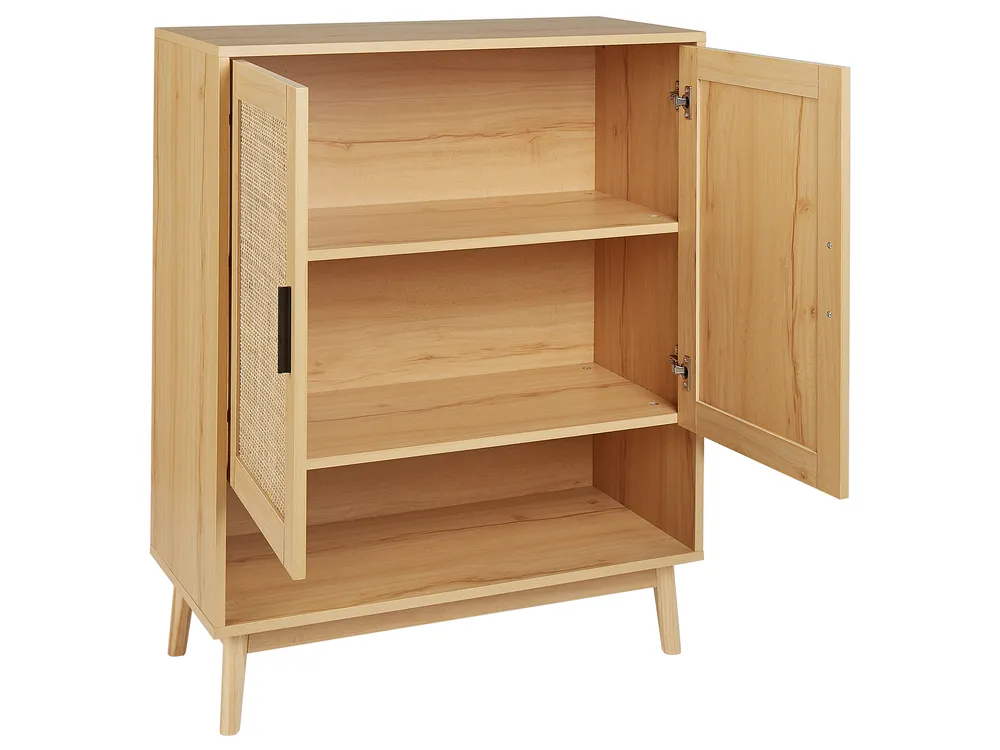 Shoe Storage Cabinet PEROTE Rattan Light Brown_916355