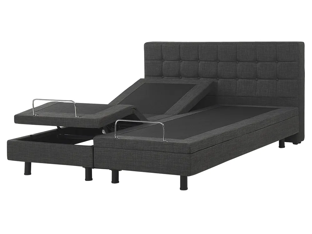 Adjustable Bed Fabric DUKE 160 x 200 cm (EU King Size) Dark Grey
