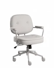 Skrivbordsstol PARAMUS Konstläder Grå_1154650