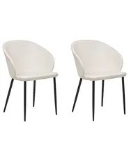 Set of 2 Dining Chairs MASON Light Beige_883546