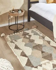 Rug ARALEZ Beige 80 x 150 cm Wool_859702