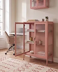 Vitriini HARLYN  90 cm Metalli Persikka_1160798