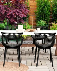 Set of 4 Garden Chairs PESARO Black_825427