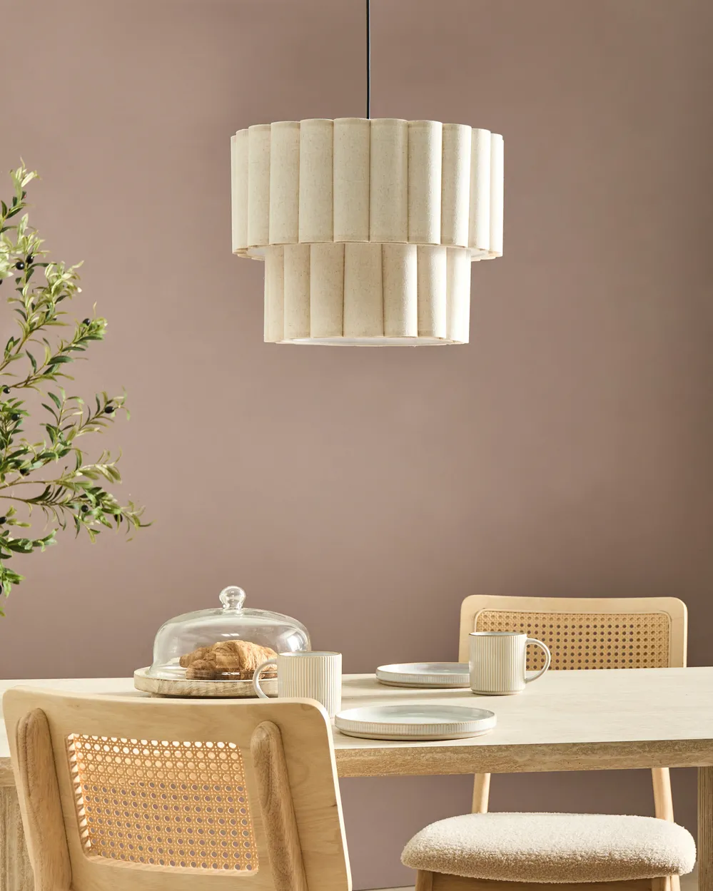 Pendant Lamp BELESSA Linen Light Beige_1016938