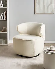 Swivel Armchair MOLLEBY Boucle Off-White_1171470