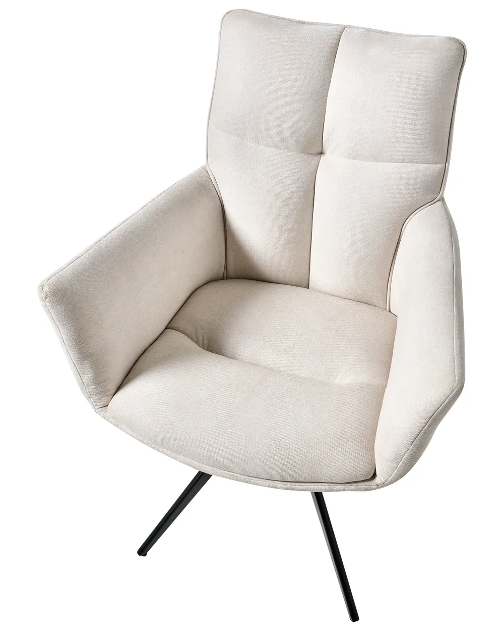 Dining Chair Swivel CORBIE Fabric Off-White_992750
