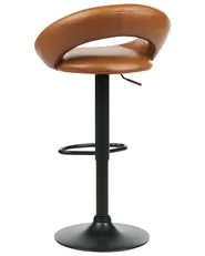 Set med 2 barstolar PEORIA Vridbar Konstläder Guldbrun_894676