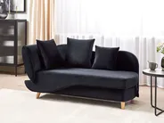 Left-Hand Chaise Longue MERI with Storage Velvet Black_931601