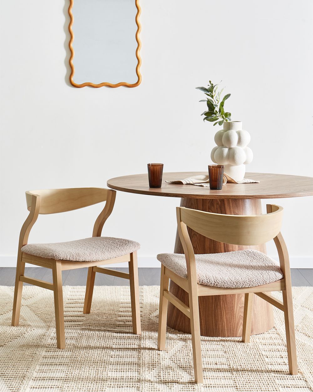 Ruokatuolisetti 2 kpl MAROA puu Vaaleanbeige