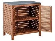 3 Piece Outdoor Kitchen Set with Sink BRUCOLI Brown/ Silver Acacia Wood_1002060