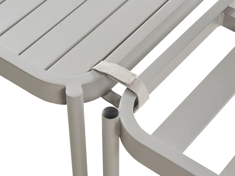 Garden Lounge Set with Table 2 Seater TERRACINA Metal Light Grey_863623